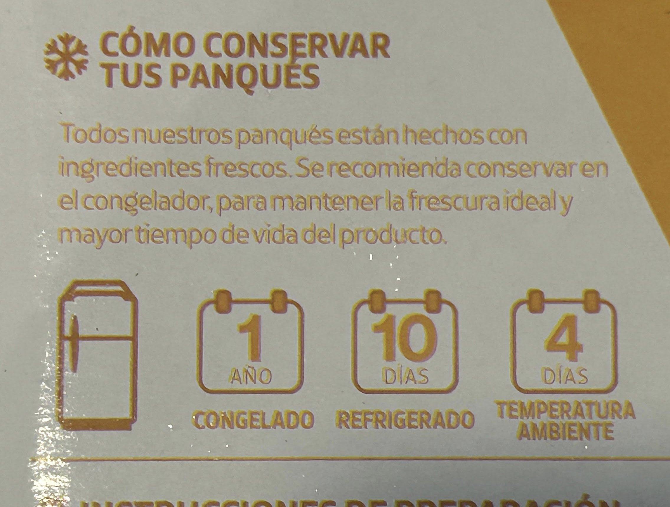 Storage recommendations for Panqués de Elote