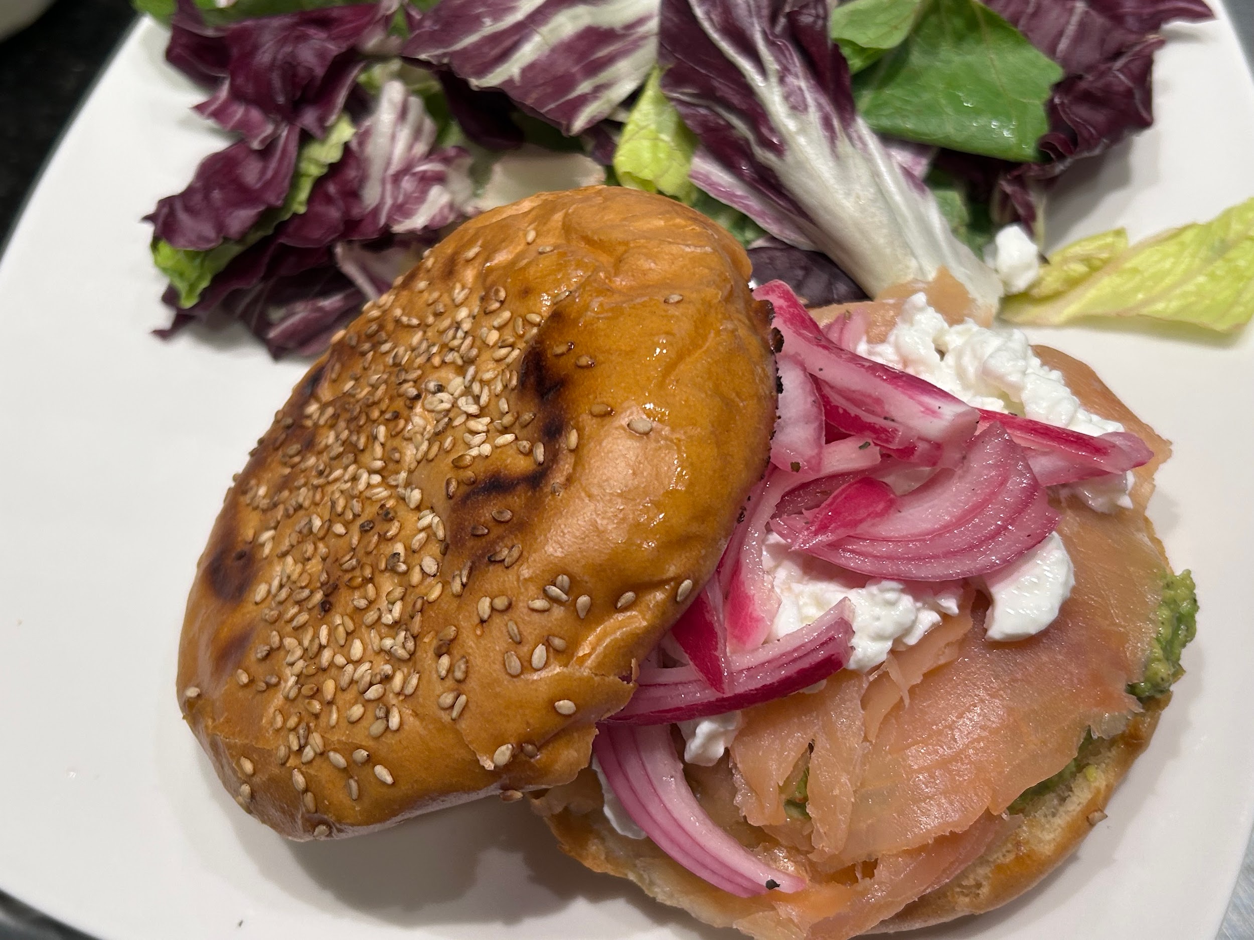 FIORDO smoked salmon and guacamole sandwich