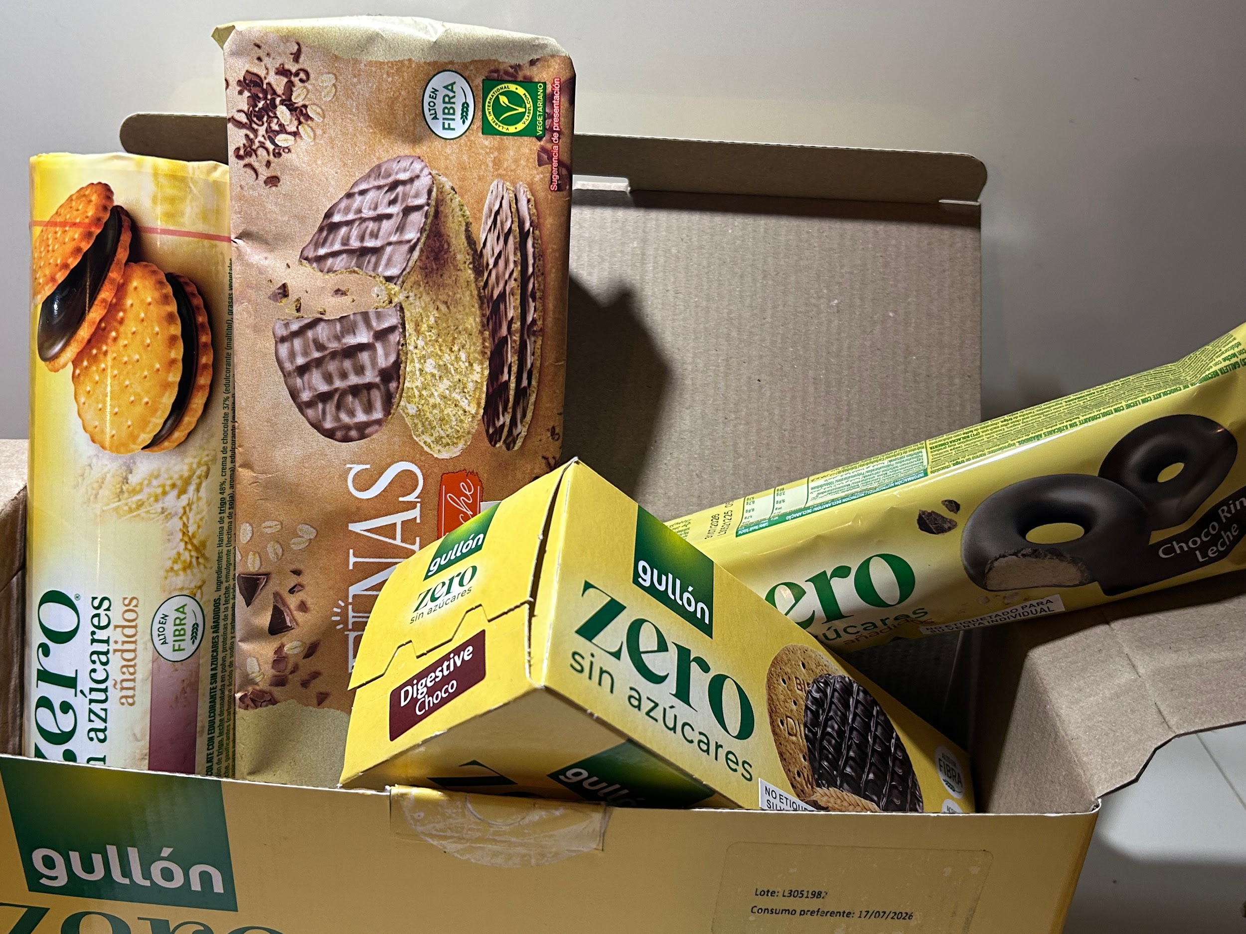 Four Gullón Zero cookie varieties