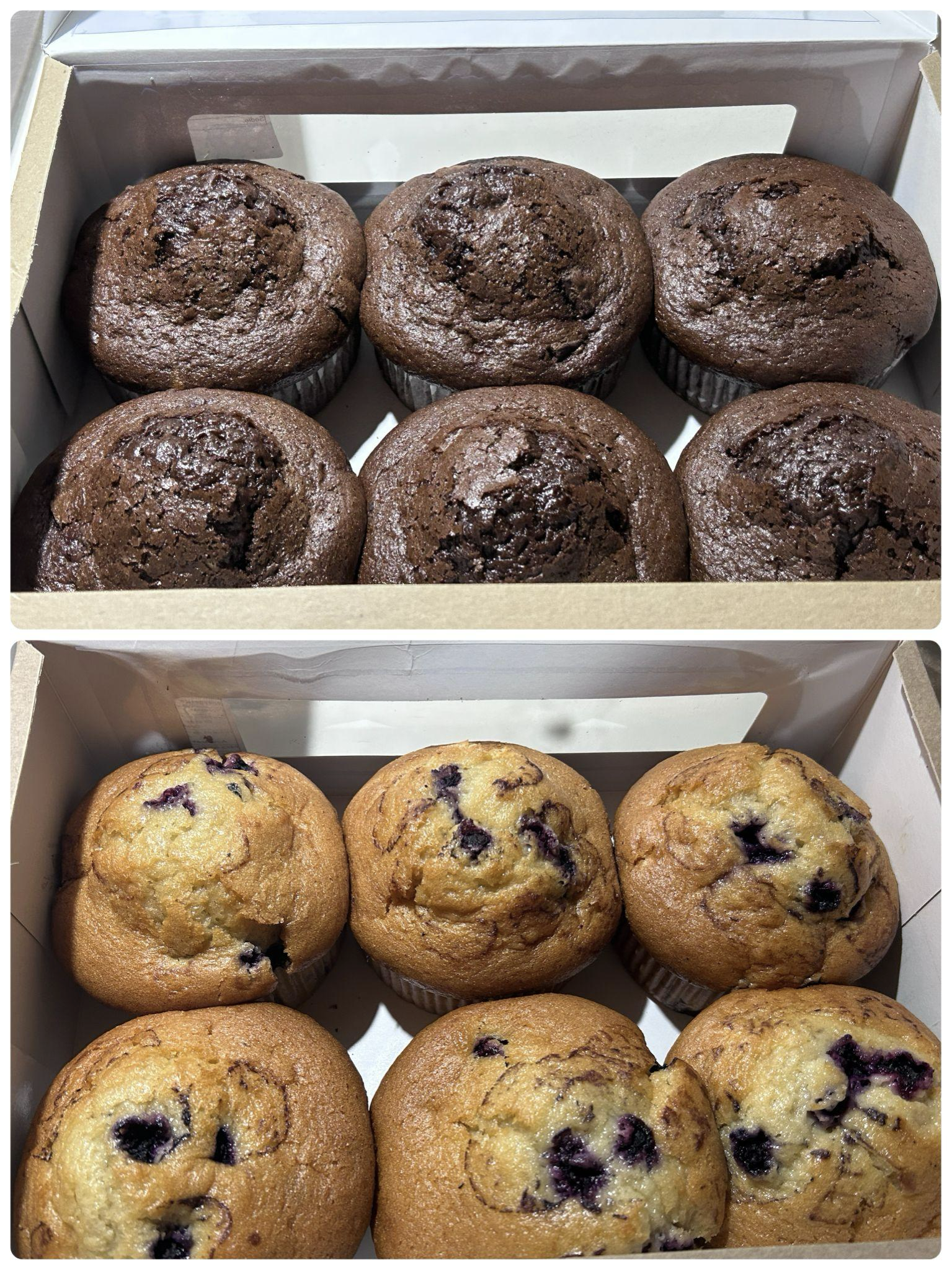 Chocolate muffins (6) in the box