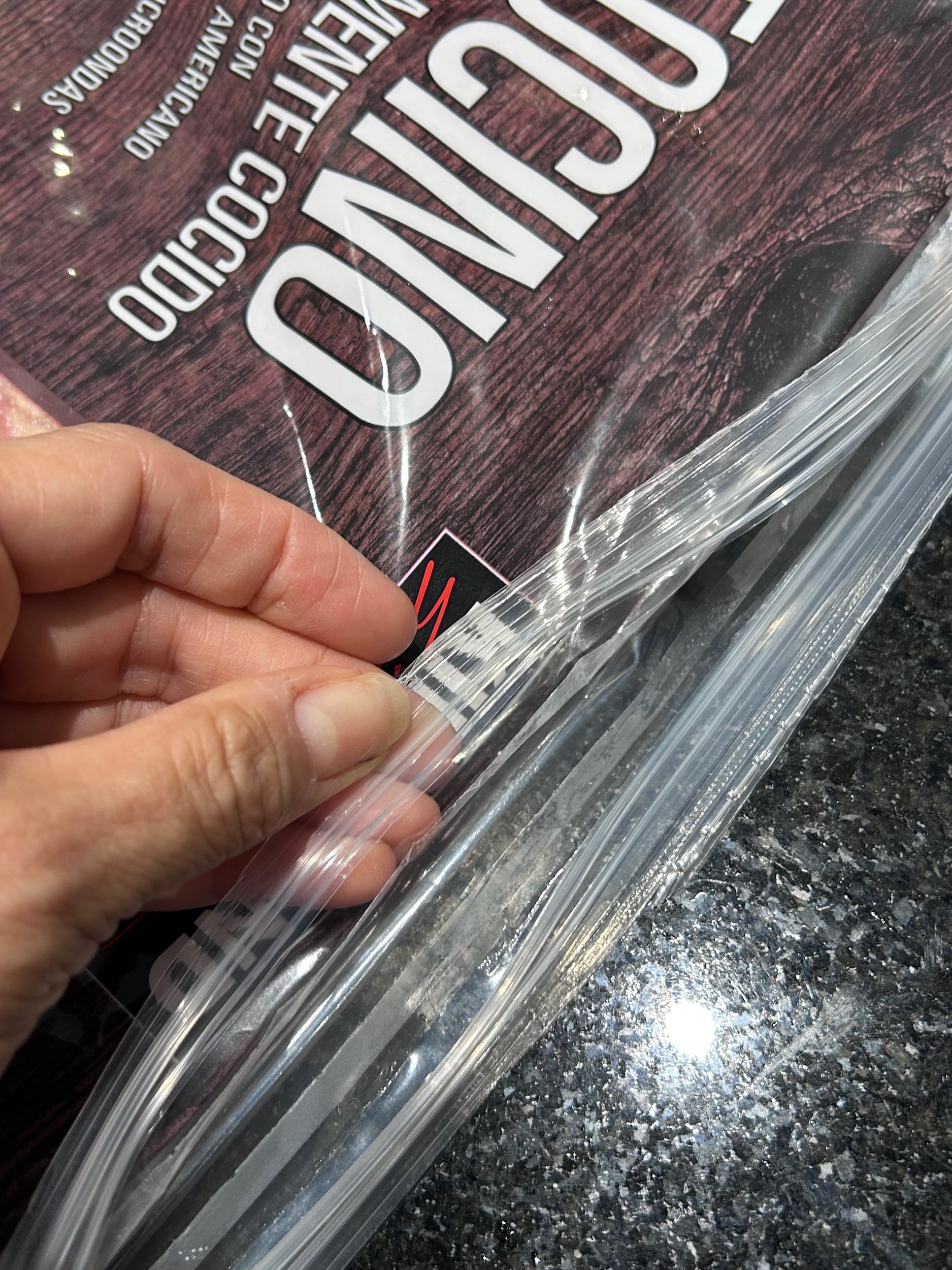 Zipper bag on Kirkland Signature fully cooked bacon