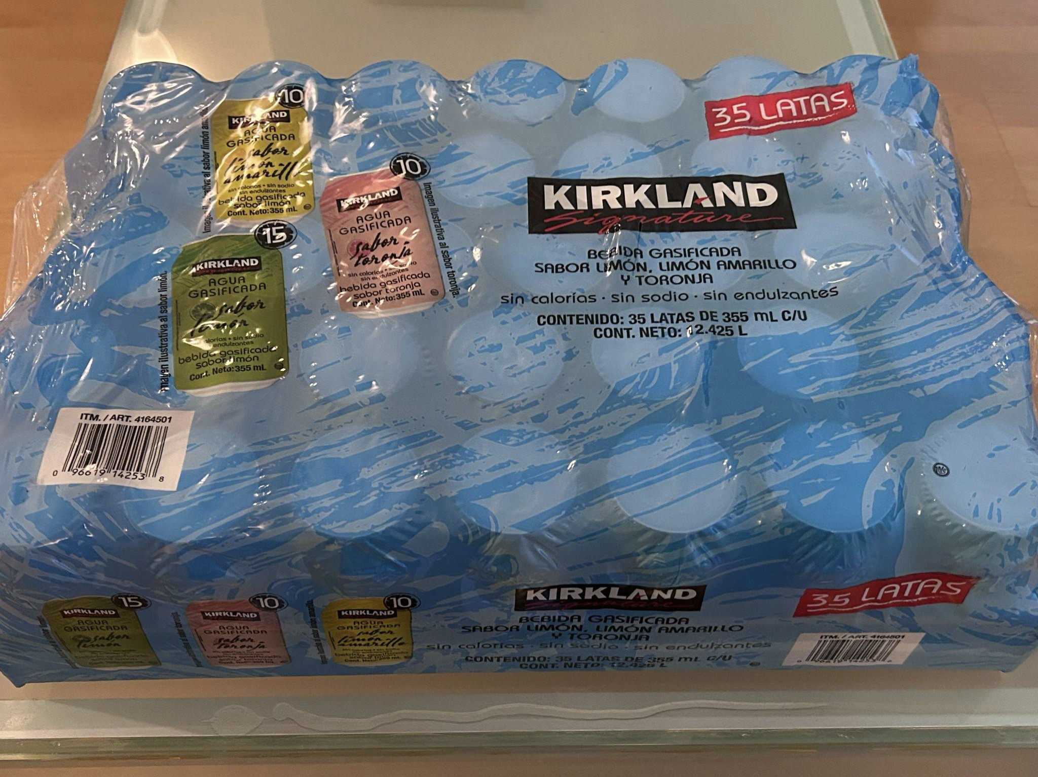 Kirkland Signature sparkling water 35-can pack