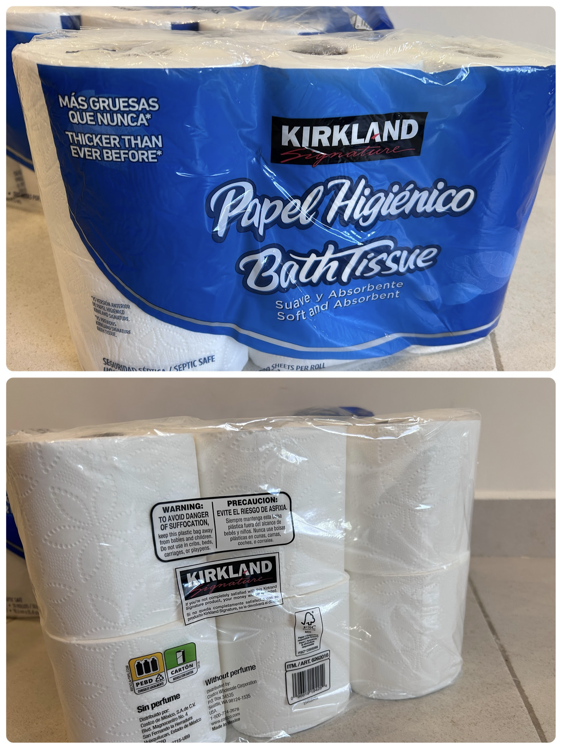 Inner packs of 6 rolls each