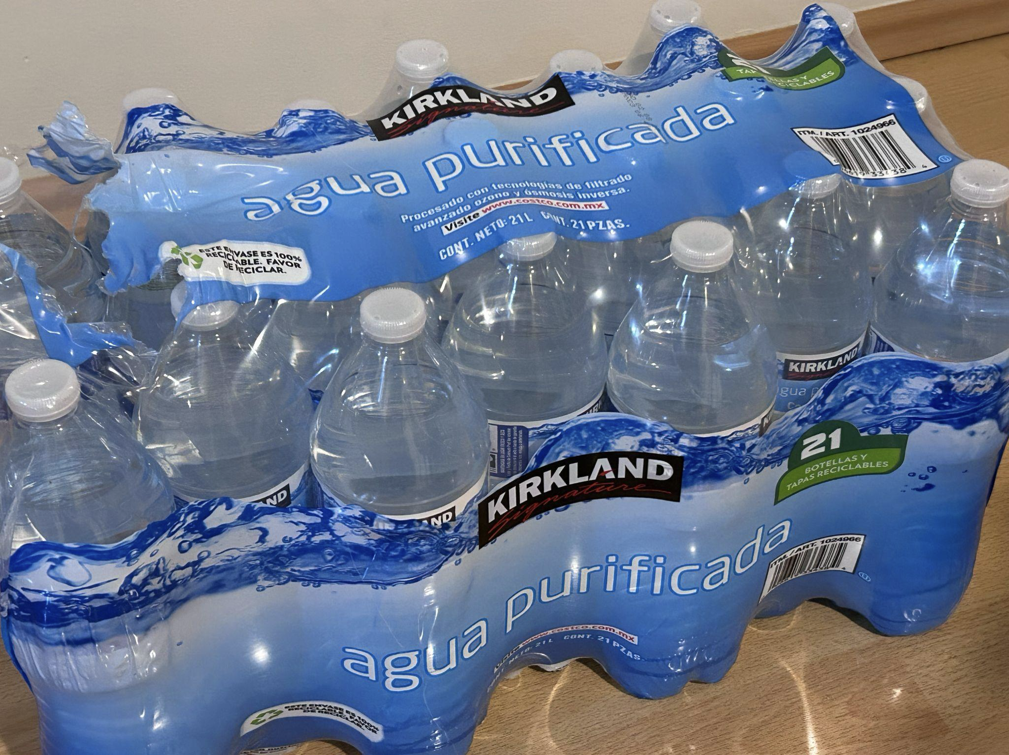 Size comparison: 1L vs 500mL Kirkland purified water