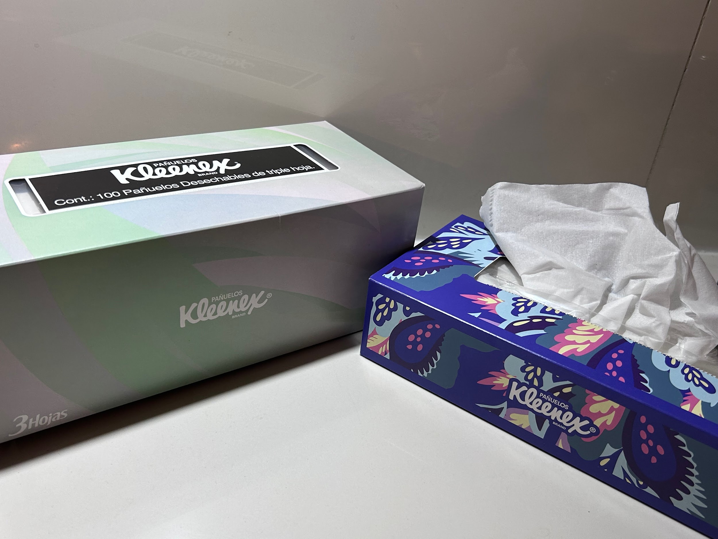 Costco Kleenex compared with supermarket Kleenex