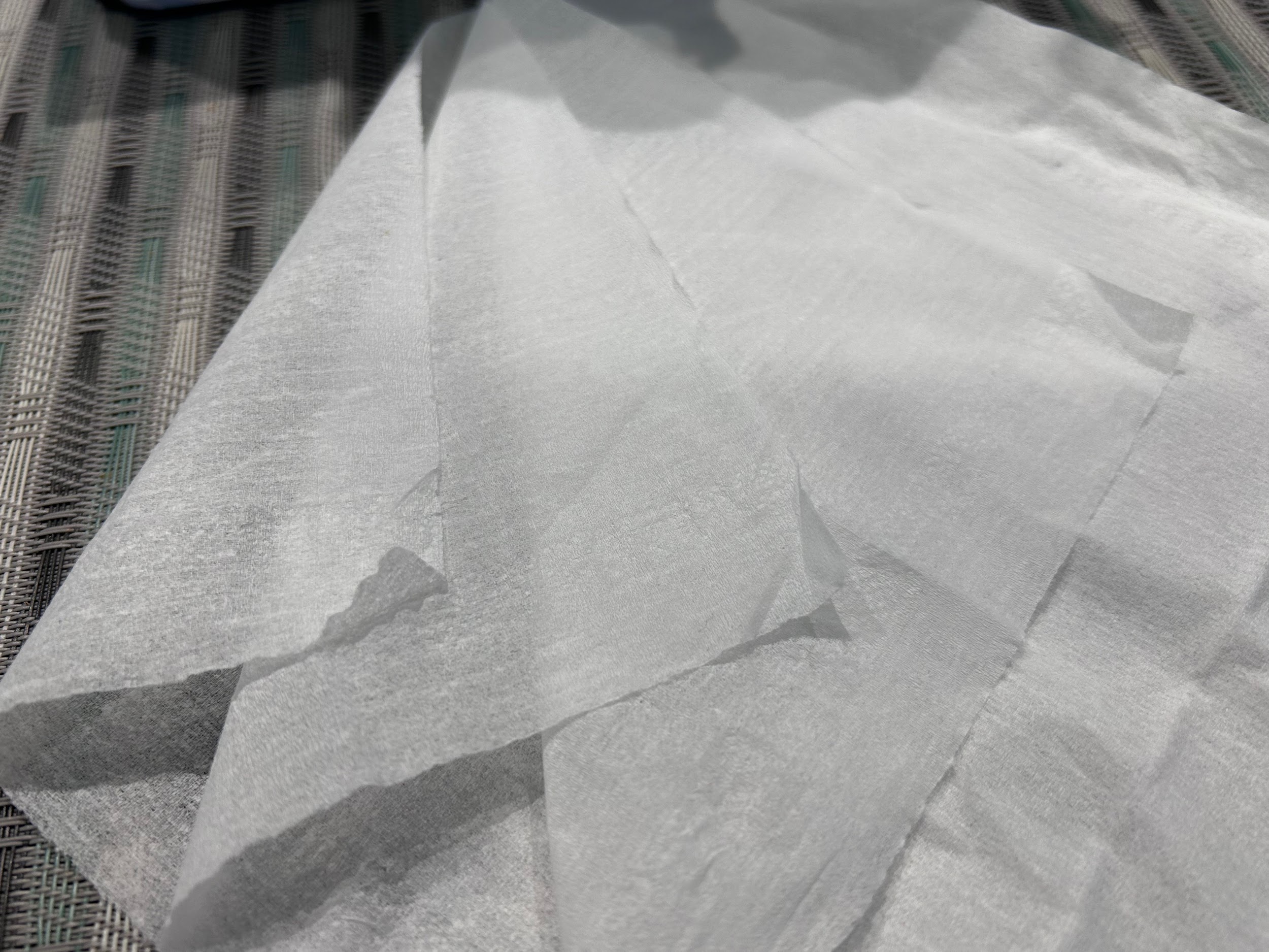 Kleenex tissue separated into 3 layers