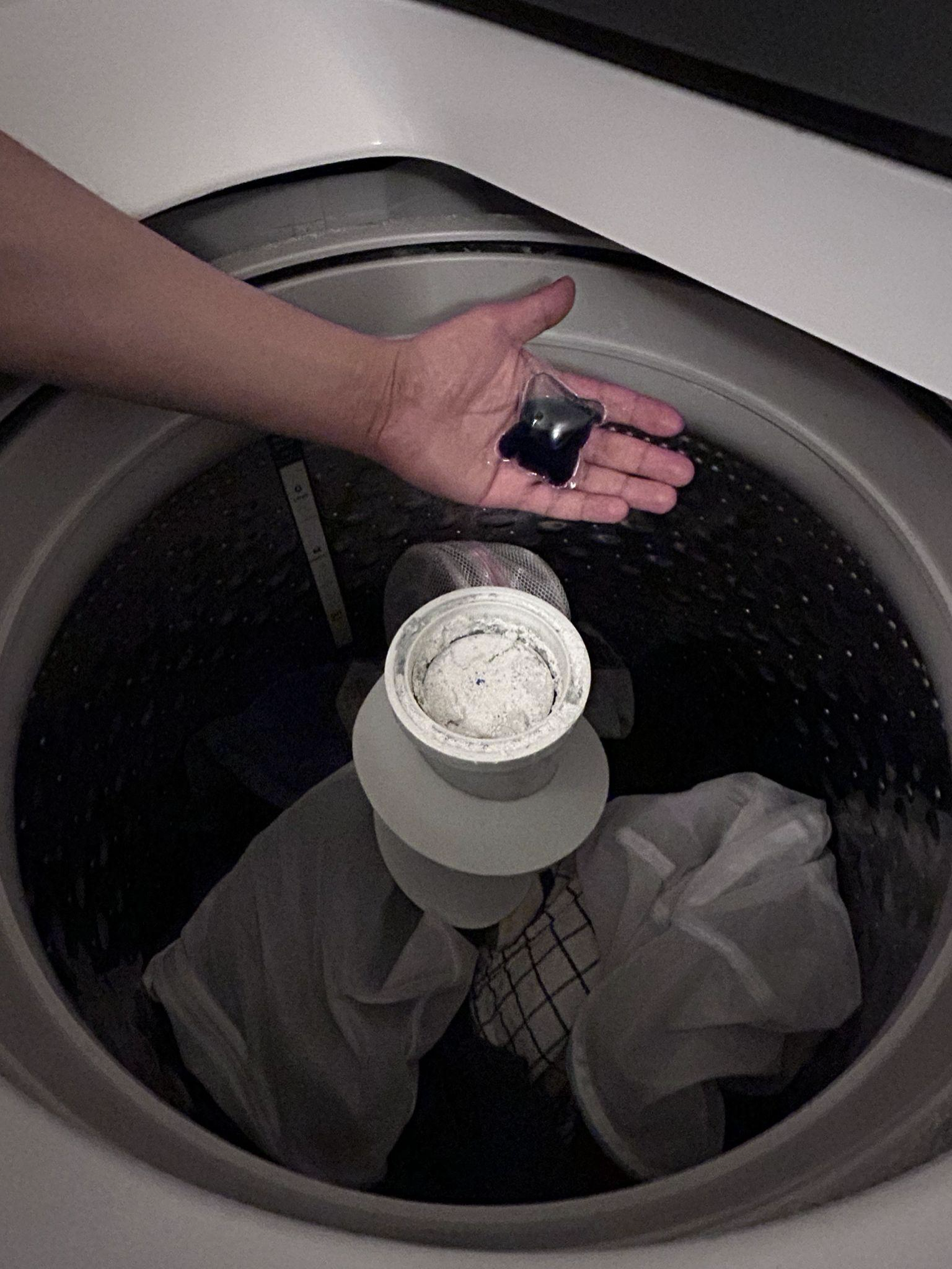 One capsule over the washing machine